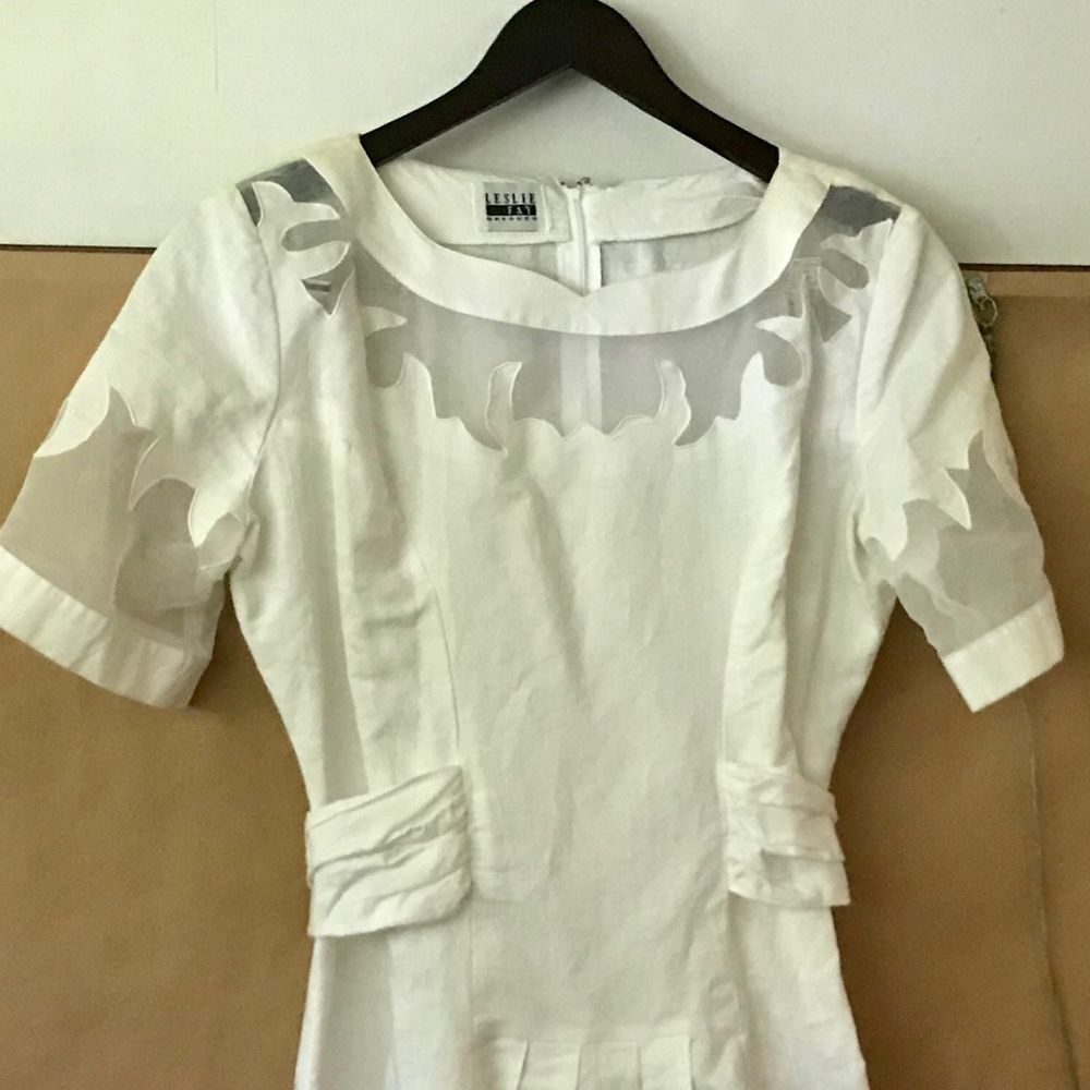 White Leslie Fay Dress Sze 6 Original Owner Summer
